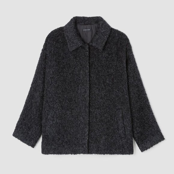 Eileen Fisher NWT s. L Alpaca Boucle Classic Collar Short Coat - Picture 4 of 6